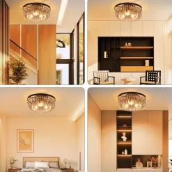 NETTLIFE Plafonnier pour chambre à coucher, salon, lampe de chambre noire E27, lampe de salon moderne