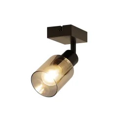 NETTLIFE Plafonnier Spot 1 Flamme Noir Industriel E14 Plafonnier Pour Salon