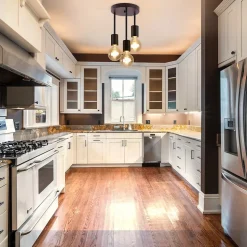 NETTLIFE Plafonnier vintage noir - Spot de plafond suspendu à 3 lampes E27 avec 3 spots