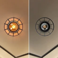 NETTLIFE Plafonnier Vintage en métal Industriel Lampe de Couloir Noir E27 Abat-Jour Lampe d'escalier rétro pour Chambre Salon