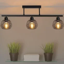 NETTLIFE Plafonnier Vintage Rétro 25W E27 Lampe Industrielle Lampe Design Noire pour Salon Salle à Manger Salle d'étude