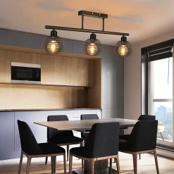 NETTLIFE Plafonnier Vintage Rétro 25W E27 Lampe Industrielle Lampe Design Noire pour Salon Salle à Manger Salle d'étude