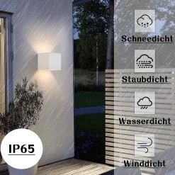 NETTLIFE Set de 2 Lampes Murales LED Ext, Blanc Chaud IP65, pour Maison, Chambre à Coucher, Cage d Escalier