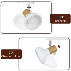 NETTLIFE Spot de plafond vintage E14 intérieur industriel abat-jour en fer orientable sans ampoule