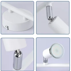 NETTLIFE Spot de plafond LED 3 ampoules plafonnier - plafonnier d'intérieur GU10 blanc chaud moderne