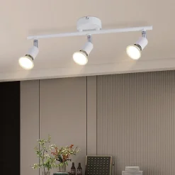 NETTLIFE Spot de plafond LED 3 ampoules plafonnier - plafonnier d'intérieur GU10 blanc chaud moderne
