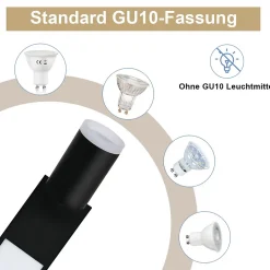 NETTLIFE Spot de plafond 1 ampoule GU10 chambre 3000k 20W lampe de cuisine noir blanc chaud orientable