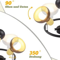 NETTLIFE Spot de plafond 3 flammes E14 plafonnier vintage orientable pour couloir salon