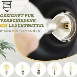 NETTLIFE Spot de plafond 3 flammes E14 plafonnier vintage orientable pour couloir salon