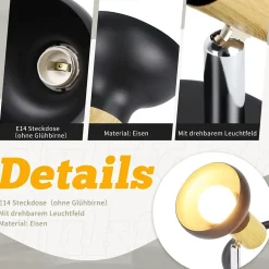 NETTLIFE Spot de plafond 3 flammes E14 plafonnier vintage orientable pour couloir salon