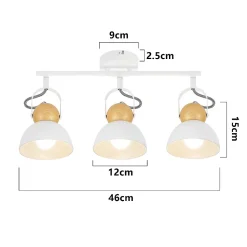 NETTLIFE Spot de plafond vintage noir E27 orientable lampe de couloir rétro métal industriel orientable