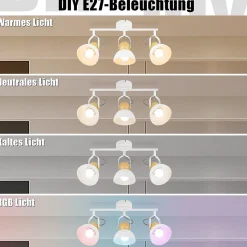 NETTLIFE Spot de plafond vintage noir E27 orientable lampe de couloir rétro métal industriel orientable