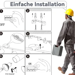 NETTLIFE Spot de plafond GU10 lampe de couloir noir doré orientable vintage