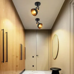 NETTLIFE Spot de plafond vintage noir E27 orientable rétro entrée salon chambre