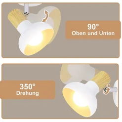 NETTLIFE Spot de plafond 1 flamme plafonnier blanc spot de couloir industriel E14 intérieur orientable