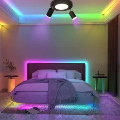 NETTLIFE Spot de plafond 2 ampoules noir 3000K protection des yeux installation facile orientable GU10