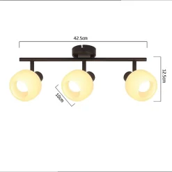 NETTLIFE Spot de plafond noir E14 abat-jour en verre vintage d'intérieur Spot moderne pour chambre à coucher salon