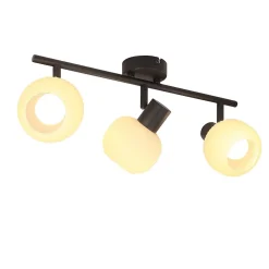 NETTLIFE Spot de plafond noir E14 abat-jour en verre vintage d'intérieur Spot moderne pour chambre à coucher salon