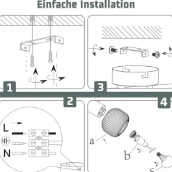NETTLIFE Spot de plafond noir E14 abat-jour en verre vintage d'intérieur Spot moderne pour chambre à coucher salon