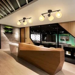 NETTLIFE Spot de plafond noir E14 abat-jour en verre vintage d'intérieur Spot moderne pour chambre à coucher salon