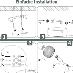 NETTLIFE Spot de plafond noir E14 abat-jour en verre vintage d'intérieur Spot moderne pour chambre à coucher salon