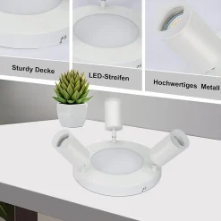 NETTLIFE Spot de plafond 3 ampoules GU10 20W chambre 3000k lampe de cuisine métal orientable