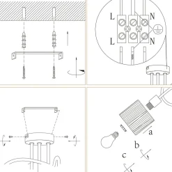 NETTLIFE Spot De Plafond 3 Feux Plafonnier Couloir - Plafonnier Vintage