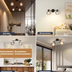 NETTLIFE Spot de plafond spots de plafond noirs GU10-2 moderne