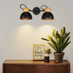 NETTLIFE Spot de plafond 2 flammes vintage noir E27 orientable lampe de couloir rétro métal industriel