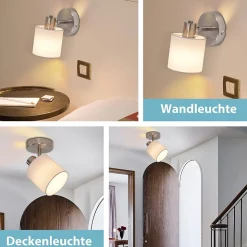 NETTLIFE Spot E14 Max 40 W Couloir Moderne Nickel Applique Murale Lampe pour Salon Chambre Cuisine