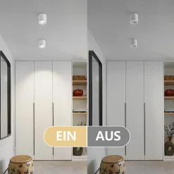 NETTLIFE Spot En Saillie Blanc Rond Gu10 Spots De Plafond Plâtre Moderne Petit 40w