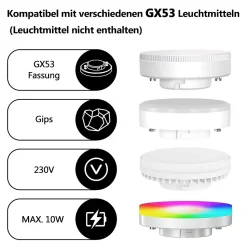 NETTLIFE Spot En Saillie Blanc Rond Couloir Plafonnier Gx53 2 Flammes Plafonnier Moderne En Max.10w