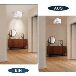 NETTLIFE Spot en saillie blanc GU10 spot en saillie carré 40W plâtre petit plafonnier moderne