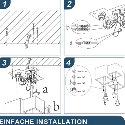 NETTLIFE Spot en saillie blanc GU10 spot en saillie carré 40W plâtre petit plafonnier moderne