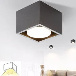 NETTLIFE Spot LED Plafonniers Noir GX53 MAX.5W Spot Carré Pivotant pour Cuisine Salon Salle à Manger Couloir