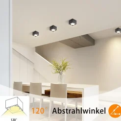 NETTLIFE Spot LED Plafonniers Noir GX53 MAX.5W Spot Carré Pivotant pour Cuisine Salon Salle à Manger Couloir