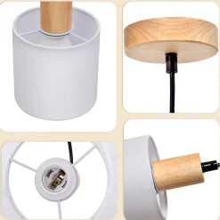 NETTLIFE Suspension bois blanc diamètre 173 cm E14 1 flamme lampe de salle à vintage rustique