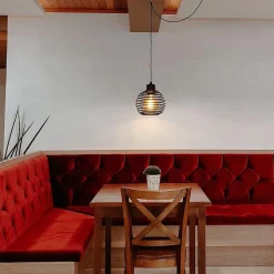 NETTLIFE Suspension E27 Noir Diam.15cm Vintage Conception à ressort Métal avec Prise et Interrupteur Rétro