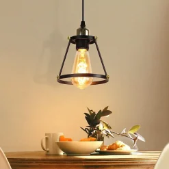 NETTLIFE Suspension E27 noir Diam.15cm vintage métal pour salle à manger cuisine salon restaurant 150cm