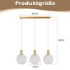 NETTLIFE Suspension E27 or Lampe à suspendre 3 feux Réglable en hauteur Lampe à suspendre Moderne
