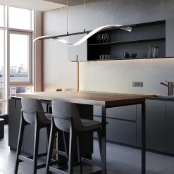 NETTLIFE Suspension LED Argenté 100cm Aluminium Dimmable