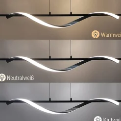 NETTLIFE Suspension LED Argenté 100cm Aluminium Dimmable