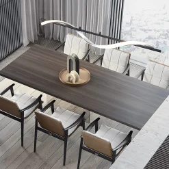 NETTLIFE Suspension LED Argenté 100cm Aluminium Dimmable