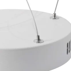 NETTLIFE Suspension LED Blanc 88cm 4 Anneaux Métal Dimmable avec Télécommande