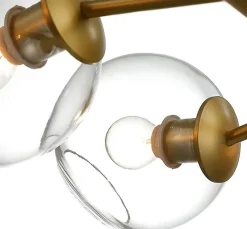 NETTLIFE Suspension LED en verre Diam.105 cm E27 avec 8 ampoules boule lumineuse lustre LED