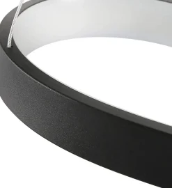 NETTLIFE Suspension LED Silicone Noir 75cm Dimmable avec Télécommande