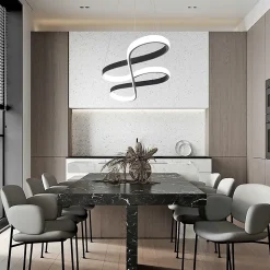 NETTLIFE Suspension LED Silicone Noir 75cm Dimmable avec Télécommande