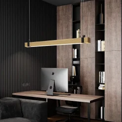 NETTLIFE Suspension LED Vintage Dimmable 100cm Bois & Métal pour Salle à Manger