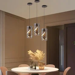 Nettlife Suspension LED vintage - Suspension en verre 1 lumière 8W style rétro, gris fumé, lumière blanc chaud 3000K