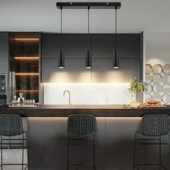 NETTLIFE Suspension métal noir diamètre 44 cm GU10 3 ampoules salon moderne industriel pour intérieur